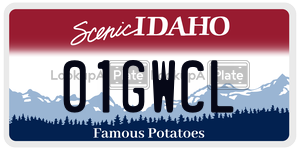 01GWCL  license plate in ID
