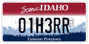 01H3RR  license plate in ID