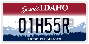01H55R  license plate in ID