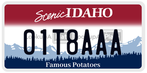 01T8AAA  license plate in ID
