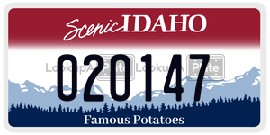 020147  license plate in ID