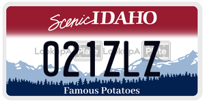 021ZLZ  license plate in ID