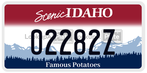 02282Z  license plate in ID
