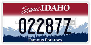 02287Z  license plate in ID