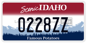 0228ZZ  license plate in ID