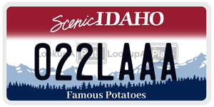 022LAAA  license plate in ID