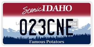 023CNE license plate in Idaho