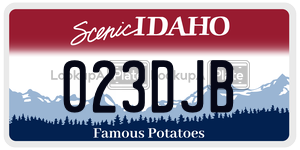 023DJB  license plate in ID