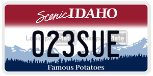 023SUE  license plate in ID