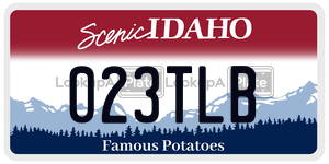 023TLB  license plate in ID