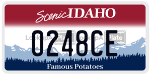0248CE  license plate in ID