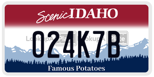 024K7B  license plate in ID