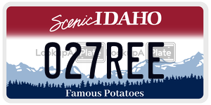 027REE  license plate in ID