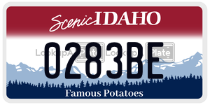 0283BE  license plate in ID