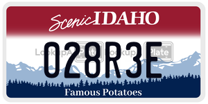 028R3E  license plate in ID
