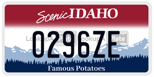 0296ZE  license plate in ID