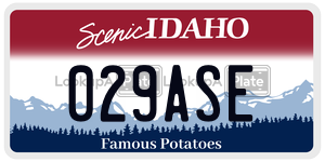 029ASE  license plate in ID
