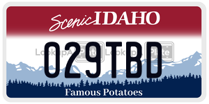 029TBD  license plate in ID