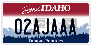 02AJAAA  license plate in ID