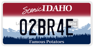 02BR4E  license plate in ID