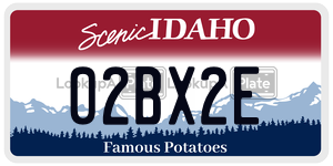 02BX2E  license plate in ID
