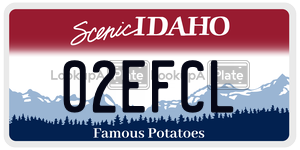 02EFCL  license plate in ID