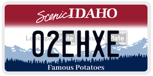 02EHXE  license plate in ID