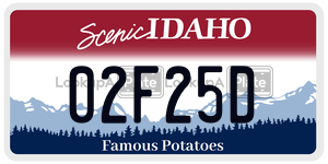 02F25D  license plate in ID