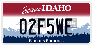 02F5WE  license plate in ID