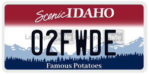 02FWDE  license plate in ID