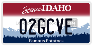 02GCVE  license plate in ID