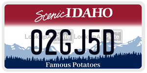 02GJ5D  license plate in ID