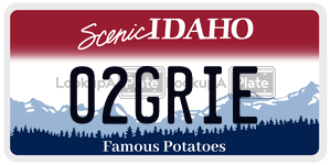 02GRIE  license plate in ID
