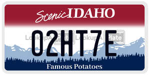 02HT7E  license plate in ID