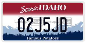 02J5JD  license plate in ID