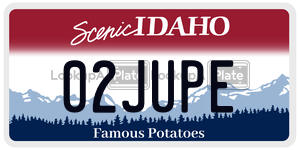 02JUPE  license plate in ID