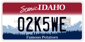 02K5WE  license plate in ID