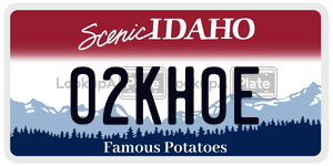 02KH0E  license plate in ID