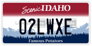 02LWXE  license plate in ID