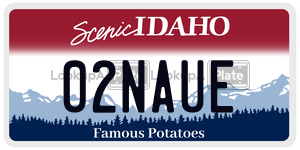 02NAUE  license plate in ID