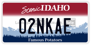 02NKAE  license plate in ID