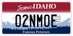 02NM0E  license plate in ID