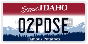 02PDSE  license plate in ID