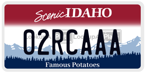 02RCAAA  license plate in ID