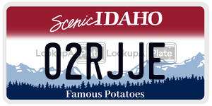 02RJJE  license plate in ID