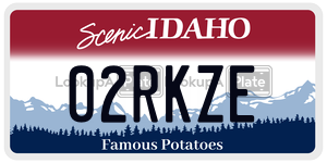 02RKZE  license plate in ID