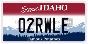 02RWLE  license plate in ID
