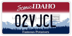 02VJCL  license plate in ID