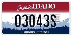03043S  license plate in ID