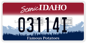 03114I  license plate in ID